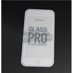 iPhone 6/6S противоударное стекло Momax полное, белое