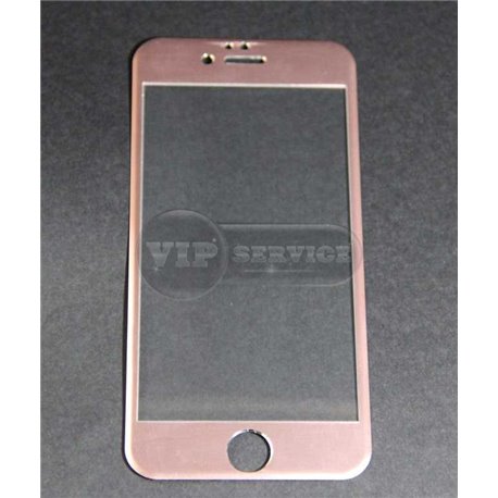 iPhone 6/6S противоударное стекло Momax с алюминиевой рамкой полное, розовое