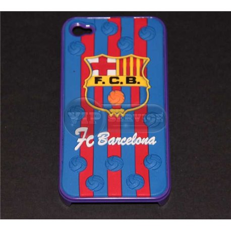 iPhone 4/4S чехол-накладка "F.C.B. Barcelona" пластиковый, синий фон