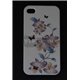 iPhone 4/4S чехол-накладка "Бабочки и цветы" пластиковый, белый фон