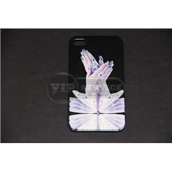 iPhone 4/4S чехол-накладка "Руки" пластиковый, черный фон со стразами