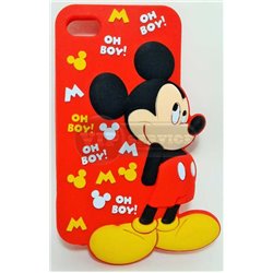 iPhone 4/4S чехол-накладка «Micky Mouse» силиконовый, красный 
