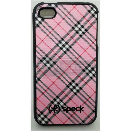iPhone 4/4S чехол-накладка «Speck» пластиковый, в клетку розовый 