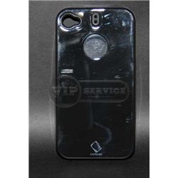 iPhone 4/4S чехол-накладка Capdase, пластиковый с силиконовой вставкой, черный