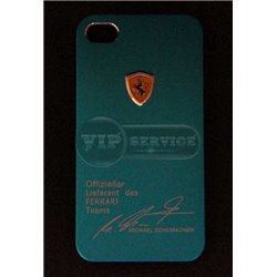 iPhone 4/4S чехол-накладка Ferrari, пластиковый, лазуритовый