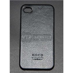 чехол-накладка iPhone 4/4S Hoco черный кожаный