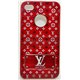 iPhone 4/4S чехол-накладка Louis Vuitton пластиковый, красный 