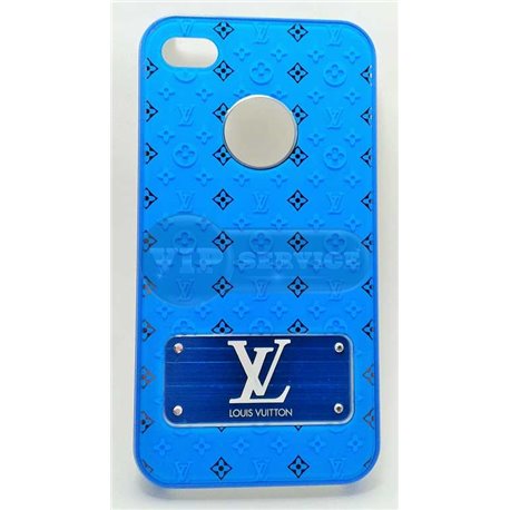 iPhone 4/4S чехол-накладка Louis Vuitton пластиковый, синий 