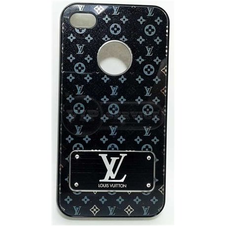 iPhone 4/4S чехол-накладка Louis Vuitton пластиковый, черный 