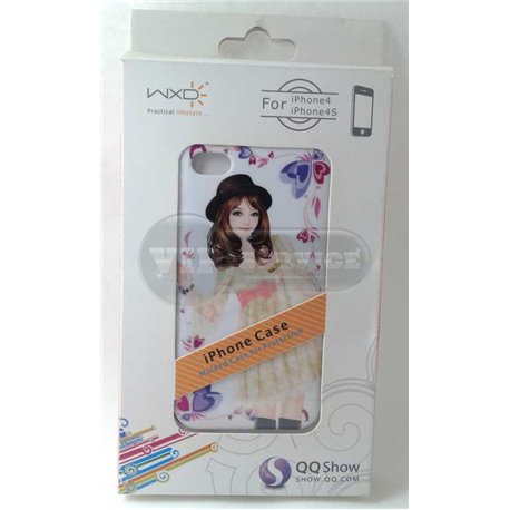 iPhone 4/4S чехол-накладка WXD QQ show пластиковый 