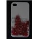iPhone 4/4S чехол-накладка, "Роза cо стразами" пластиковый, белый фон