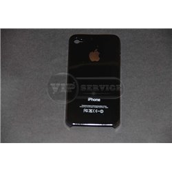iPhone 4/4S чехол-накладка, пластиковый, черный с логотипом