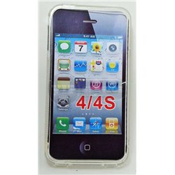 iPhone 4/4S чехол-накладка силиконовый волна, черный 