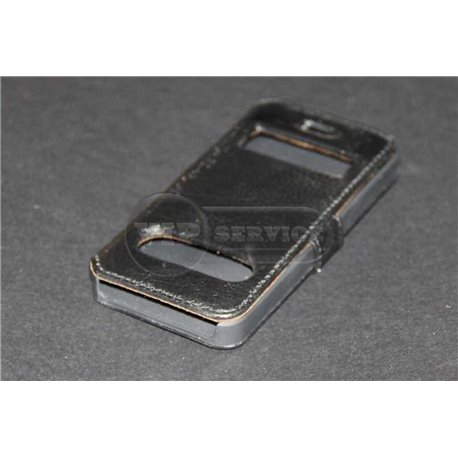 iPhone 5/5S чехол-книжка fone crocodile, кожаный, пластиковая основа, черный 