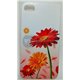 iPhone 5/5S чехол-накладка "Подсолнухи" пластиковый, белый фон 