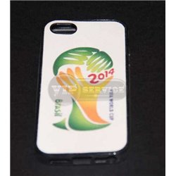 iPhone 5/5S чехол-накладка Brazil 2014 FIFA WORLD CUP, силиконовый, белый фон