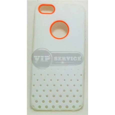iPhone 5/5S чехол-накладка, «iCase Airy» силиконовый белый с окошком для логотипа Apple