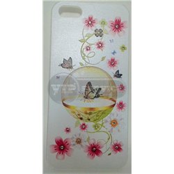 iPhone 5/5S чехол-накладка, «Бабочка в жемчуге» пластиковый