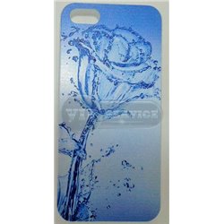 чехол-накладка iPhone 5/5S "Роза водяная" синий пластиковый