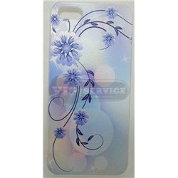 чехол-накладка iPhone 5/5S "Цветы с завитушками" пластиковый