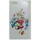 iPhone 5/5S чехол-накладка, «Цветы синие и белые на белом фоне» пластиковый