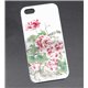 iPhone 5/5S чехол-накладка,розы со стразами, пластиковый, белый фон