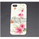 iPhone 5/5S чехол-накладка,лилии и бабочки, силиконовый, белый фон