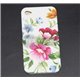 iPhone 5/5S чехол-накладка, цветы розовые, синие,оранжевые, пластиковый, белый фон