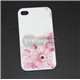 iPhone 5/5S чехол-накладка, цветок розовый в стразах, пластиковый, белый фон