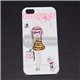 iPhone 5/5S чехол-накладка, девочка с котенком, пластиковый, белый фон