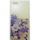 iPhone 5/5S чехол-накладка, пластиковый, цветы синие и белые, белый фон