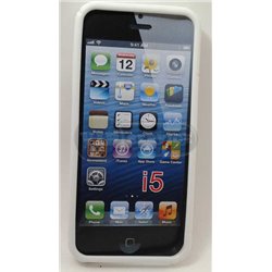 iPhone 5/5S чехол-накладка, силиконовый волна, белый 