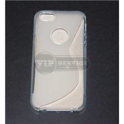 iPhone 5/5S чехол-накладка, силиконовый волна, прозрачный