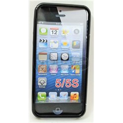 iPhone 5/5S чехол-накладка, силиконовый волна, черный 
