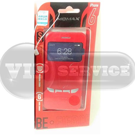 iPhone 6/6S чехол-книжка Momax Be Fierce Sportscarcase сенсорный с окошком, красный 