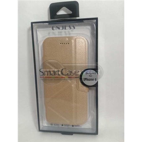 iPhone 6/6S чехол-книжка ONJESS, экокожа+силикон, золотой 