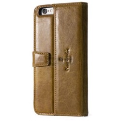 чехол-книжка iPhone 6/6S Pierre Cardin Genuine Leather PCL-P05 со слотом для пластиковых карт коричневый