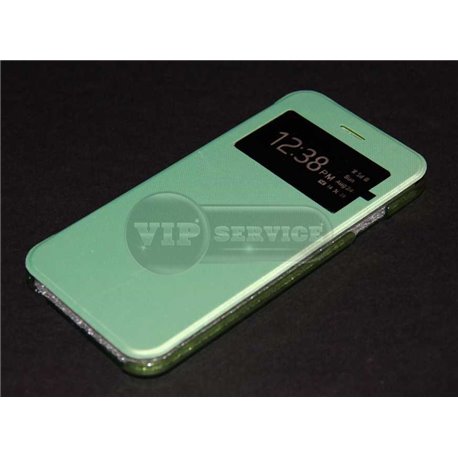 iPhone 6/6S чехол-книжка, экокожа, зелено-голубой