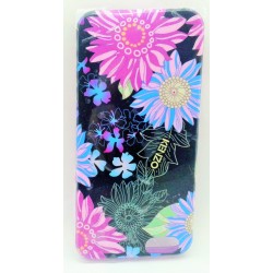 чехол-накладка iPhone 6/6S Kenzo Paris "Подсолнухи розовые и синие" черный силиконовый