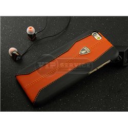 iPhone 6/6S чехол-накладка Automobili Lamborghini, кожа, оранжевый