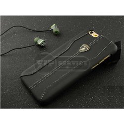 iPhone 6/6S чехол-накладка Automobili Lamborghini, кожа, черный