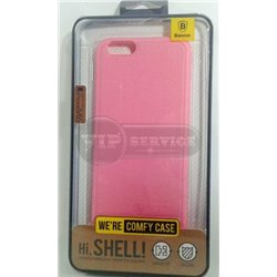 чехол-накладка iPhone 6/6S Baseus comfy case розовый экокожа + силикон