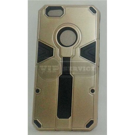 iPhone 6/6S чехол-накладка пластиковый, золотой с силиконовой черной вставкой