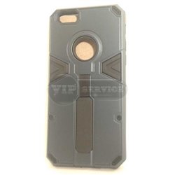 iPhone 6/6S чехол-накладка пластиковый, стальной синий с силиконовой черной вставкой