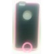 iPhone 6/6S чехол-накладка силиконовый с пластиковой черной вставкой и со съемным розовым кольцом