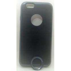 iPhone 6/6S чехол-накладка силиконовый с пластиковой вставкой и со съемным кольцом, черный
