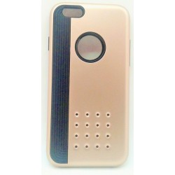 iPhone 6/6S чехол-накладка силиконовый, золотой с пластиковой черной вставкой 