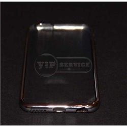 iPhone 6/6S чехол-накладка, силиконовый, серебристый по торцам