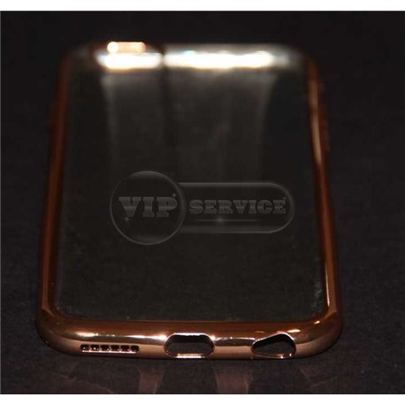 iPhone 6/6S чехол-накладка, силиконовый, золотой по торцам