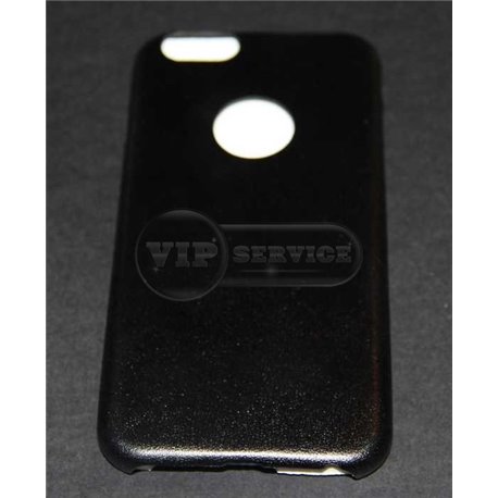iPhone 6/6S чехол-накладка, силиконовый, с окошком для логотипа, черный